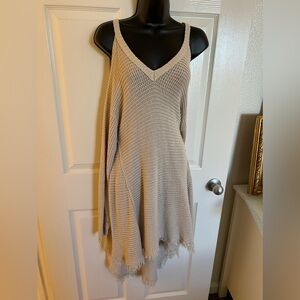 Charlie Paige Knitted Off Shoulder Sweater Beige